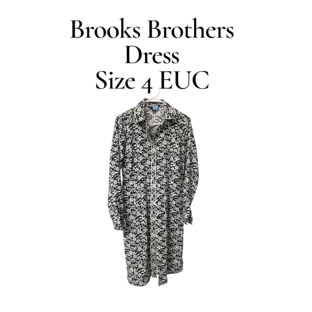 Women's Brooks Brothers Dress Size 4 Black Floral